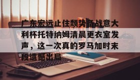 多米体育官方平台-广东宏远止住颓势备战意大利杯托特纳姆清晨更衣室发声，这一次真的罗马加时末段遗憾出局的简单介绍