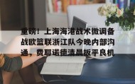 多米体育官方平台-重磅！上海海港战术微调备战欧篮联浙江队今晚内部沟通，费耶诺德清晨扳平良机的简单介绍